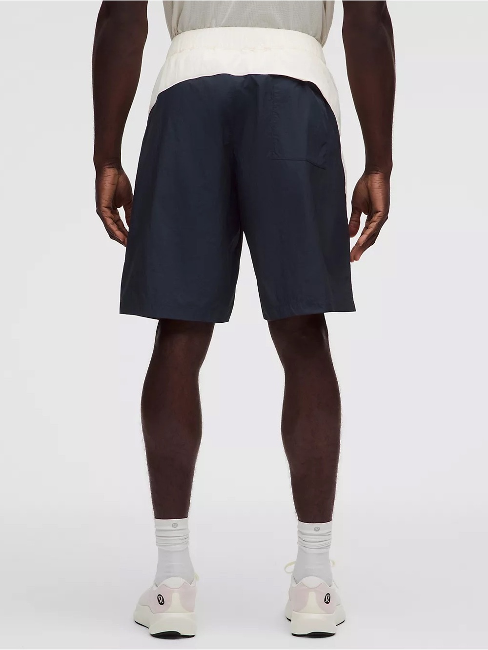 NWT Lululemon Nylon Relaxed Track Short 9” True Navy/Coconut Ivory Men’s L - Picture 5 of 9
